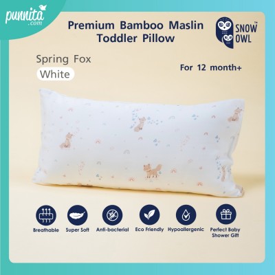 SNOW OWL BAMBOO Toddler pillow หมอนใยไผ่เด็ก 1 ปี+ ลาย Spring Fox White